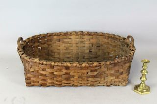 Fantastic Early Large 19th C Two Handle Utility Basket In Great Surface
