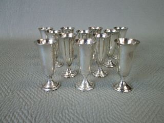 Set Of 12 Alvin S247 Sterling Silver Cordial Cups Goblets 2 7/8 "
