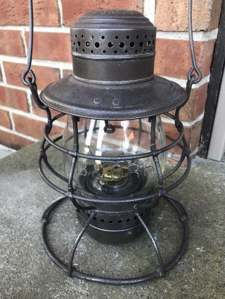 Antique Dietz B&o Railroad Lantern Baltimore Ohio Clear Cast Macbeth Globe