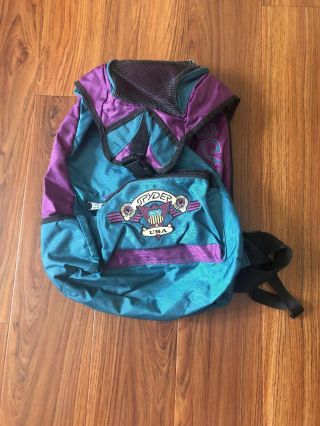Vintage Spyder Usa Purple Backpack Vtg