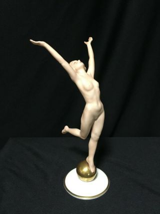 Karl Tutter " Sunnenkind " Art Deco Porcelain Nude Female Figurine Hutschenreuther