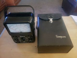 Simpson Model 260 Series 4 Analog Meter Multimeter No Leads With Leather Case