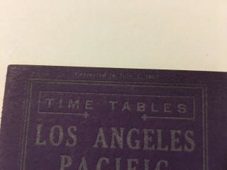 LOS ANGELES PACIFIC COMPANY,  TROLLEY,  VINTAGE,  BALLOON ROUTE,  PUBLIC TIME TABLE,  1909 2