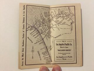LOS ANGELES PACIFIC COMPANY,  TROLLEY,  VINTAGE,  BALLOON ROUTE,  PUBLIC TIME TABLE,  1909 5
