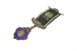 Vintage C1939 Sterling Silver Enamelled Lodge Of England Masonic Medal 25186