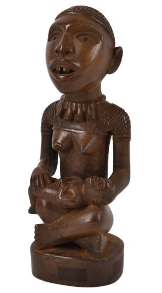 Bakongo Female Maternity Figure Miniature African Art