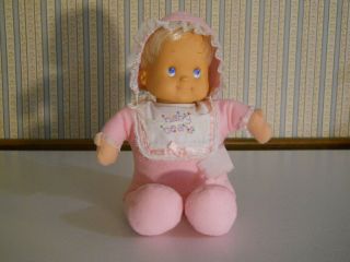 Vintage Baby Beans Doll Pink Pajamas Matching Bonnet Bib Meritus Htf U