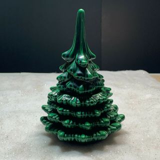 Vintage 5 Pc Ceramic Christmas Tree Lighter With Nesting Stacking Ashtrays
