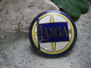 Vintage Italian Lancia Car Manufacturer - Enamel Emblem Radiator Hood Badge