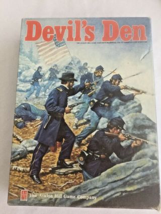 Vintage 1985 Avalon Hill Devils Den Civil War Strategy Board Game Gettysburg