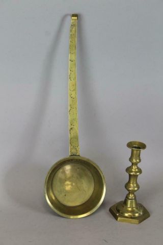 The Best Dated 1702 18th C Decorated Brass Dipper With Engraved Decorated Handle