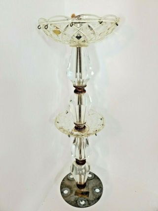 Vintage Crystal Chandelier Part 5 Arm Center Hub With Two Bobeches Parts