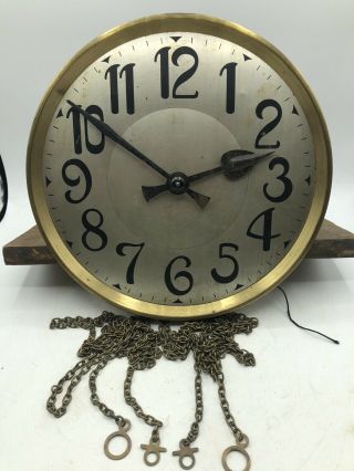 Antique German Gustav Becker Grandfather Clock Movement Dial Hands
