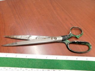 J2 Vintage Clauss 3760 10.  5 Inch Tailor Scissors With Black Handle Usa