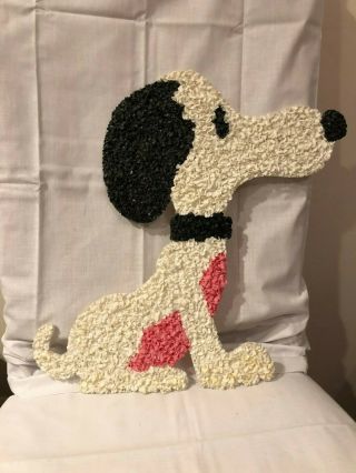 Vintage Snoopy Melted Plastic Popcorn Wall Decoration Dog Peanuts Charlie Brown
