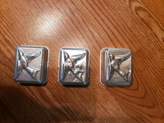 Vintage Set Of 3 Soap Molds Metal,  For Baking,  Chocolate,  Jello Size