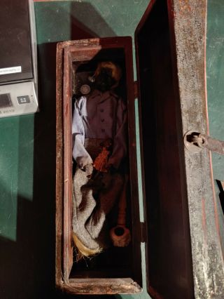 Haunted Dybbuk Spirit Box Active found in attic of burned farm house antique 3