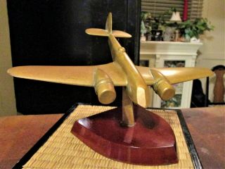 Old Vintage Solid Brass Ww2 Air Plane Model Trench Art