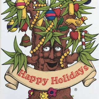 Vintage Christmas Greeting Card Mcdonald’s Apple Pie Tree Anthropomorphic