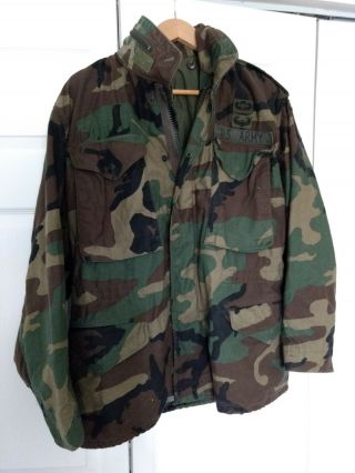 Us Army Field Camo Jacket Cold Weather Camouflage Airborne Vintage Woodland Old