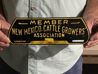 Mexico Member Cattle Growers Embossed License Topper Sign Still Has Paper