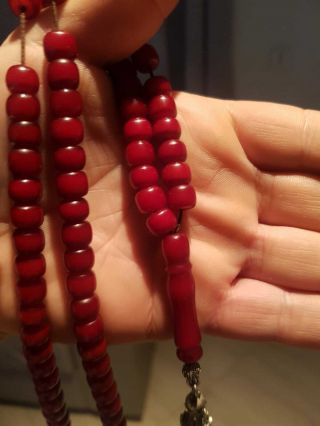 Antique German Faturan Rosary Islamic Prayer 99 Beads Misbaha Tasbih Good Old 2