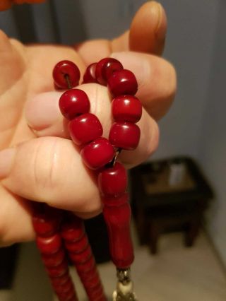 Antique German Faturan Rosary Islamic Prayer 99 Beads Misbaha Tasbih Good Old 3