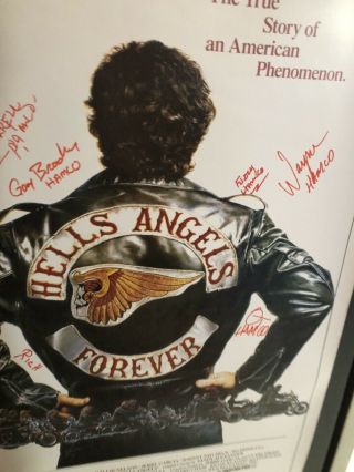 Very Rare Poster Hells Angels Forever Harley Signed Sonny Barger Hamco Oakland
