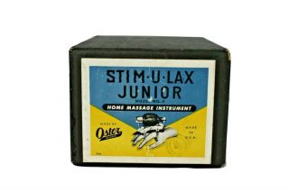 Vintage 1940s Oster Stim U Lax Junior Home Massage Instrument W/box & Manuals