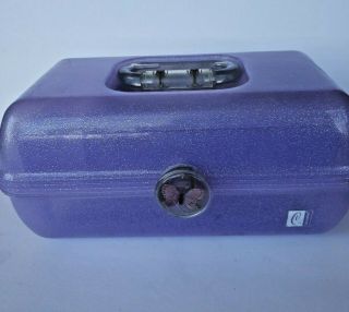 Vintage Caboodles Makeup Case Travel Kit Sparkle Purple Organizer 1980s 2622