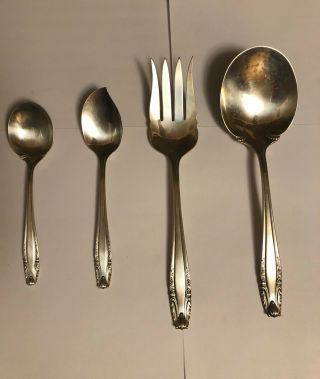 Wallace Stradivari Sterling S Salad Set Large Fork/spoon,  Jelly Spoon,  Ice Spoon