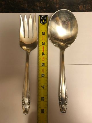 Wallace Stradivari Sterling S Salad Set Large Fork/Spoon,  Jelly Spoon,  Ice Spoon 6