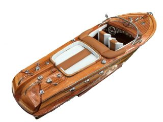 Riva Aquarama Speed Model Ship Boat Wood Wooden Italian Nautica Handmade 21 "