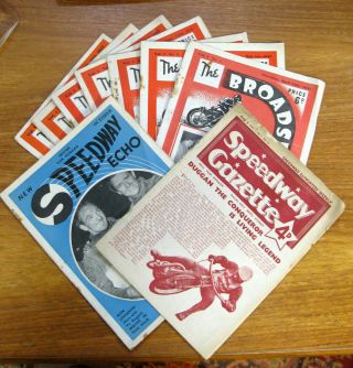 Vintage 1940s Speedway Magazines,  Broadsider,  Speedway Echo & Gazette Motor Bike