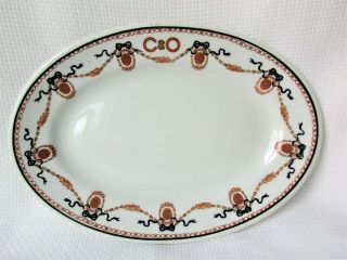 C&o Chesapeake & Ohio Railroad China Charlottesville Oval Plate/platter Buffalo