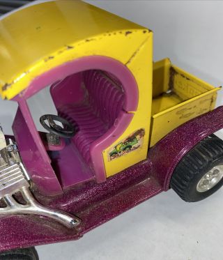 Vintage 1970s Tonka HOT HAULER Model T Rod A Truck Hemi Purple Yellow 3