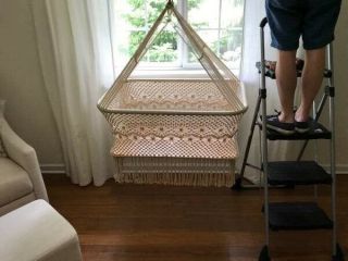 Baby Cradle Bassinet Hanging Crib 100 Handmade Natural Cotton Portable