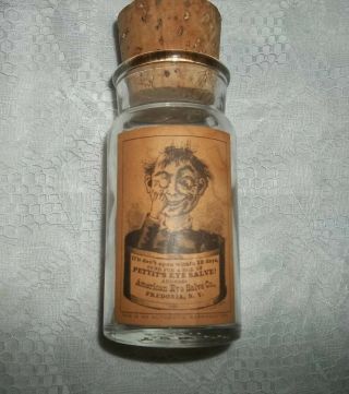 Vintage Pettit’s Eye Salve Advertising Bottle With Cork