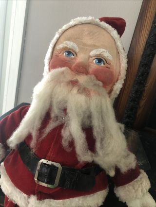 Early Antique Cheesecloth Mask Santa Claus Doll