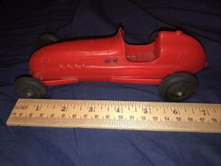 Vintage Processed Plastic Co.  Racing Toy Car - Red - Indy 500 - 8 " Long