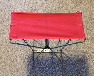 Vintage Old Pal Fishing Camping Folding Stool Seat Chair Canvas Steel Lititz Pa
