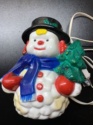 Vintage 8 " Noma Lighted Snowman Blow Mold Indoor Holiday Decor As - Is