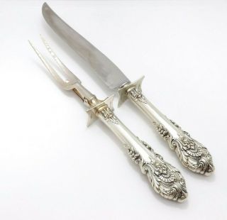 Wallace Sir Christopher Sterling Silver Large Knife & Fork Carving Set