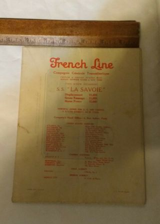 French Lines Ss La Savoie Cgt Color Coded Deck Plan