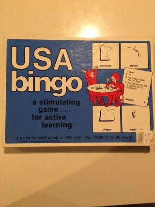 Vtg 1985 Trend Enterprises Usa Bingo Game Teachers Version 36 Players
