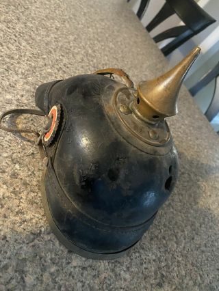 Antique Wwi German Pickelhaube Spiked Helmet