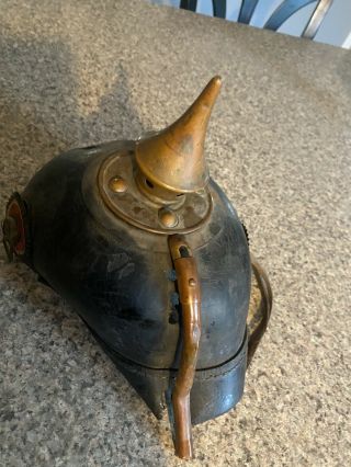 Antique WWI German Pickelhaube Spiked Helmet 4