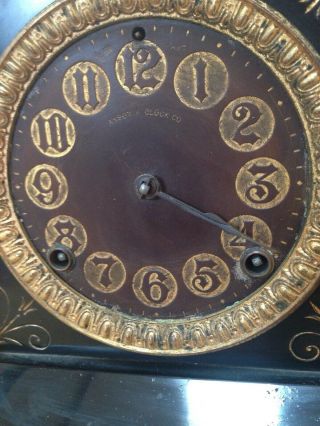 Antique Ansonia clock co cast Iron Shelf Mantle Clock Imogene 2