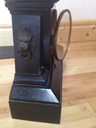 Antique Ansonia clock co cast Iron Shelf Mantle Clock Imogene 5