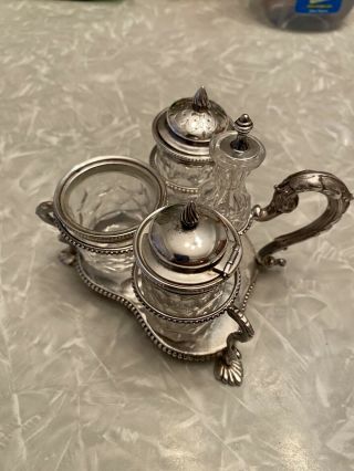 1836 - English Sterling Condiment Set Henry Wilkinson